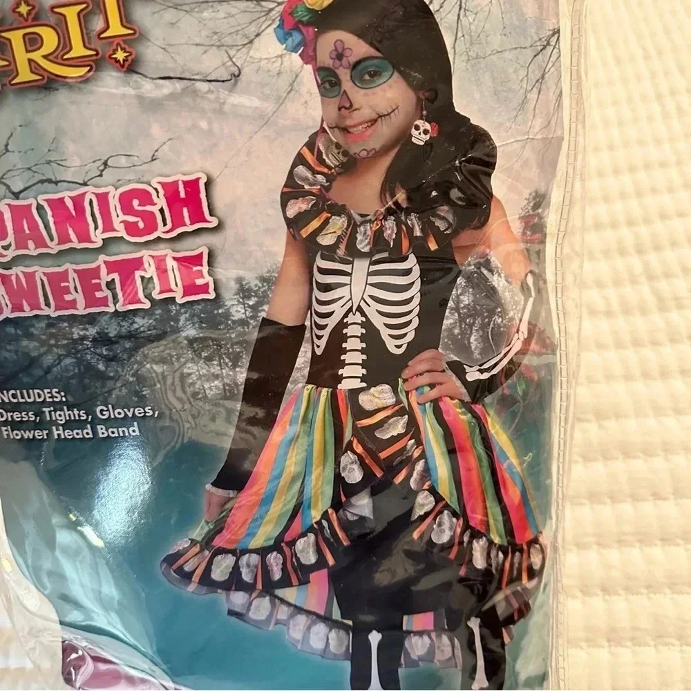 Kids Rainbow Sugar Skull Costume